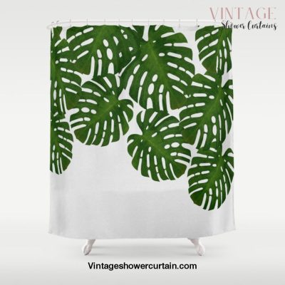 Monstera Leaf I Shower Curtain Offical Vintage Shower Curtain Merch