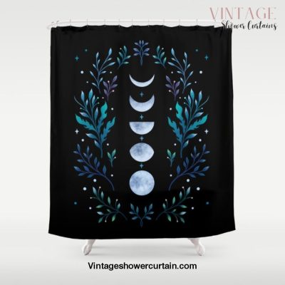 Moonlight Garden - Blue Shower Curtain Offical Vintage Shower Curtain Merch