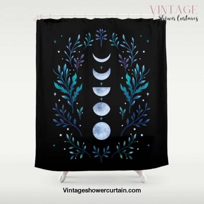 Moonlight Garden - Blue Shower Curtain Offical Vintage Shower Curtain Merch