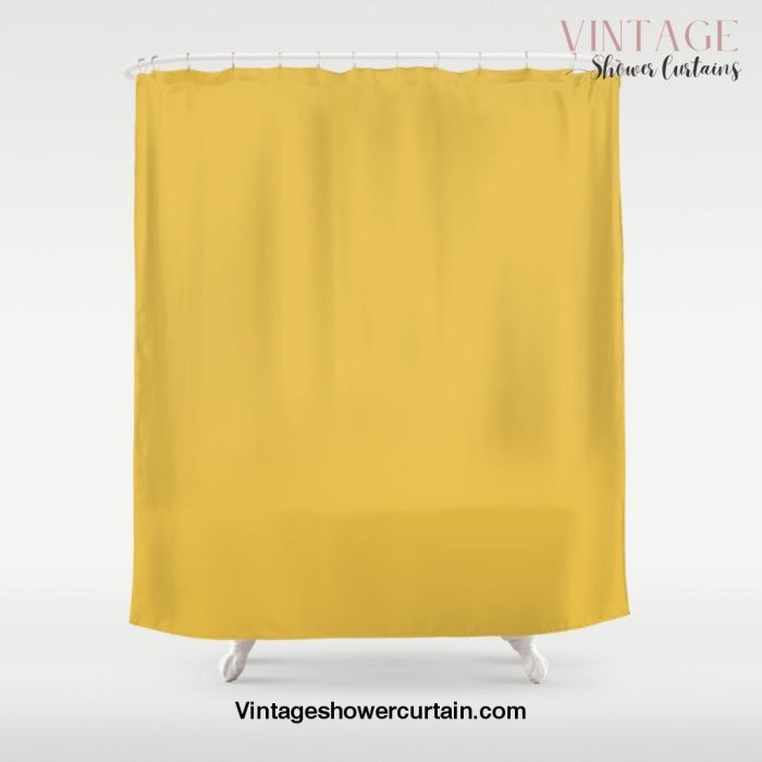 Mustard Yellow Solid Colour Shower Curtain Offical Vintage Shower Curtain Merch