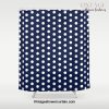 Navy Blue Polka Dots Minimal Shower Curtain Offical Vintage Shower Curtain Merch