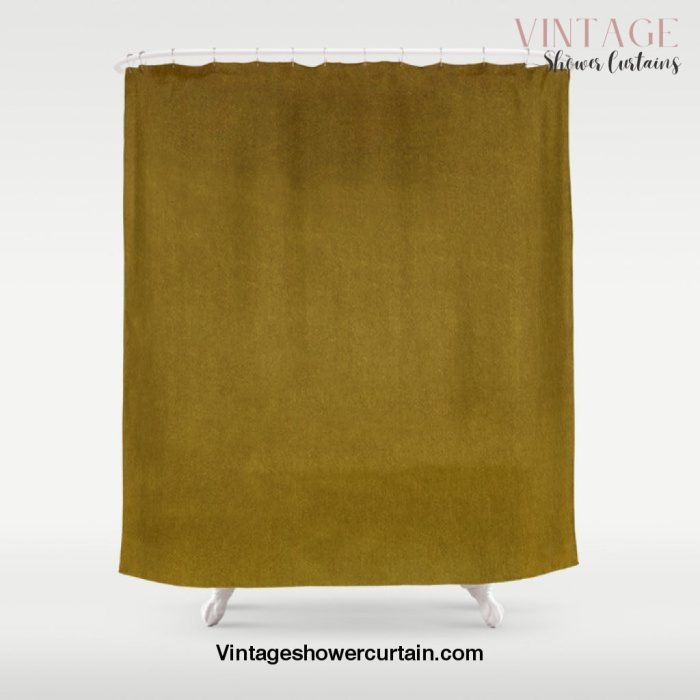 Ochre Yellow Velvet Texture Shower Curtain Offical Vintage Shower Curtain Merch