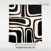 Palm Springs - Midcentury Modern Abstract Pattern in Black and Almond Cream Shower Curtain Offical Vintage Shower Curtain Merch