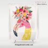 Pink flamingo with flowers on head Shower Curtain Offical Vintage Shower Curtain Merch