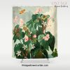 Pink Floral The Oblique-Leaved Begonias : Temple of Flora Shower Curtain Offical Vintage Shower Curtain Merch