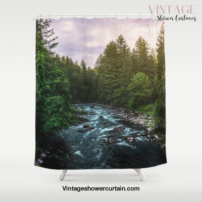 PNW River Run II - Pacific Northwest Nature Photography Shower Curtain Offical Vintage Shower Curtain Merch