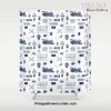 Railroad Symbols // Navy Blue Shower Curtain Offical Vintage Shower Curtain Merch