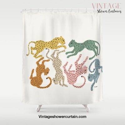 Rainbow Cheetah Shower Curtain Offical Vintage Shower Curtain Merch