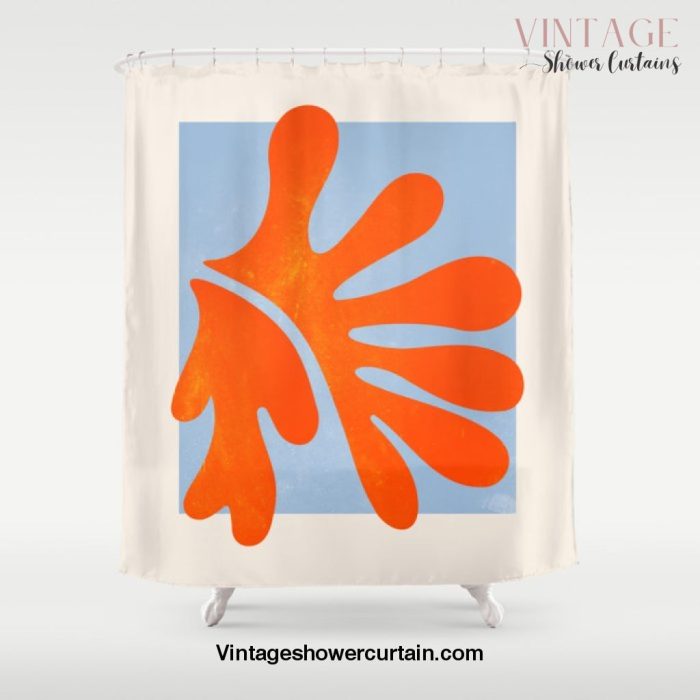 Red Coral Leaf: Matisse Paper Cutouts II Shower Curtain Offical Vintage Shower Curtain Merch