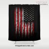 Red & white Grunge American flag Shower Curtain Offical Vintage Shower Curtain Merch