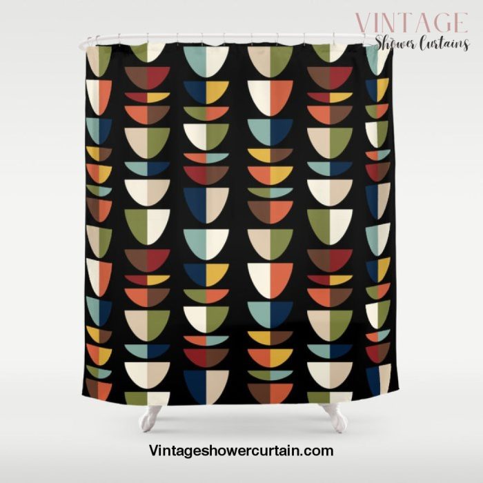 Retro Abstract, Vintage Mid Century Modern Shower Curtain Offical Vintage Shower Curtain Merch