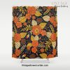 Retro Orange, Yellow, Brown, & Navy Floral Pattern Shower Curtain Offical Vintage Shower Curtain Merch