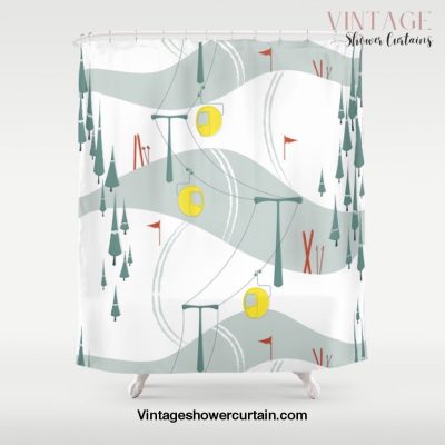 Retro Ski Shower Curtain Offical Vintage Shower Curtain Merch