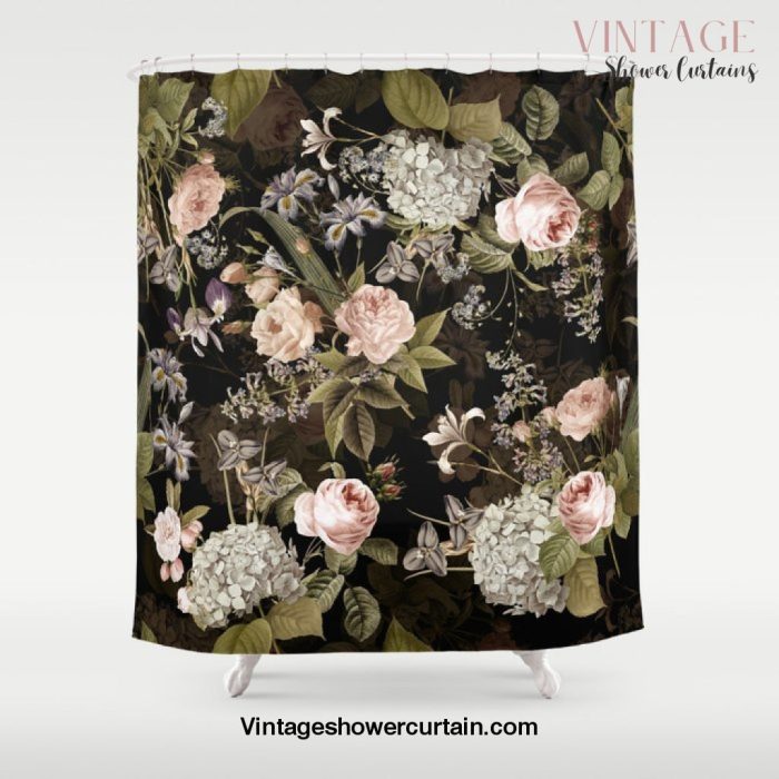 Sepia Spring Flowers Rose Midnight Botanical Garden Shower Curtain Offical Vintage Shower Curtain Merch