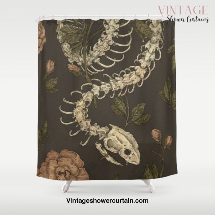 Snake Skeleton Shower Curtain Offical Vintage Shower Curtain Merch