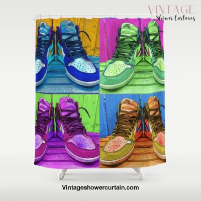 Sneaker Popart Shower Curtain Offical Vintage Shower Curtain Merch