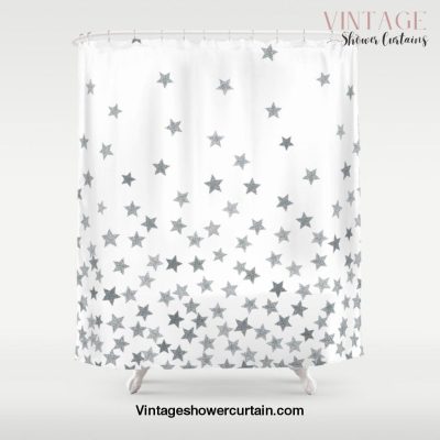 STARS SILVER Shower Curtain Offical Vintage Shower Curtain Merch