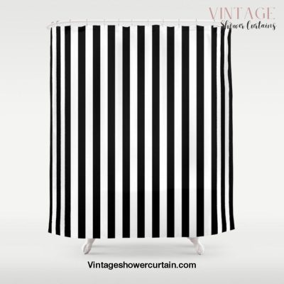 Stripe Black And White Vertical Line Bold Minimalism Stripes Lines Shower Curtain Offical Vintage Shower Curtain Merch