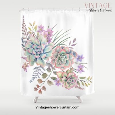 succulent watercolor 12 Shower Curtain Offical Vintage Shower Curtain Merch