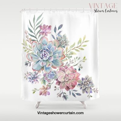 succulent watercolor 6 Shower Curtain Offical Vintage Shower Curtain Merch