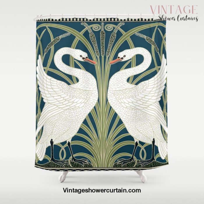 Swan Rush and Iris by Walter Crane Shower Curtain Offical Vintage Shower Curtain Merch