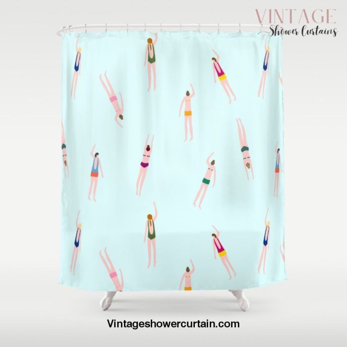 Swimmers in the pool Shower Curtain Offical Vintage Shower Curtain Merch