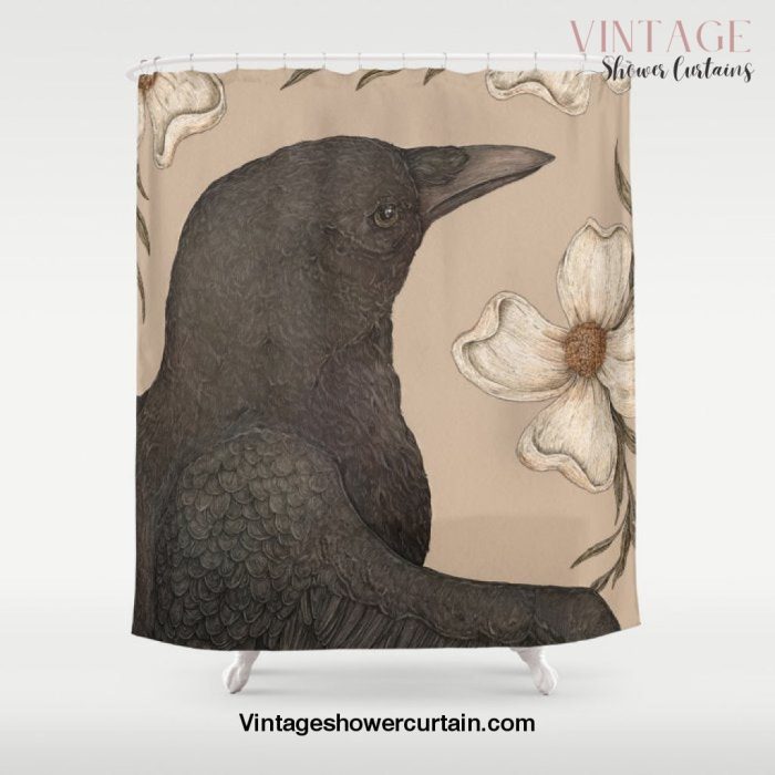 The Crow and Dogwoods Shower Curtain Offical Vintage Shower Curtain Merch