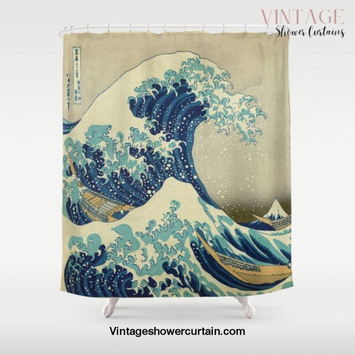 The Great Wave Off Kanagawa by Katsushika Hokusai (c. 1830) Shower Curtain Offical Vintage Shower Curtain Merch