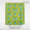 Turquoise and Green Leaves 1960s Retro Vintage Pattern Shower Curtain Offical Vintage Shower Curtain Merch