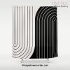 Two Tone Line Curvature VIII Shower Curtain Offical Vintage Shower Curtain Merch