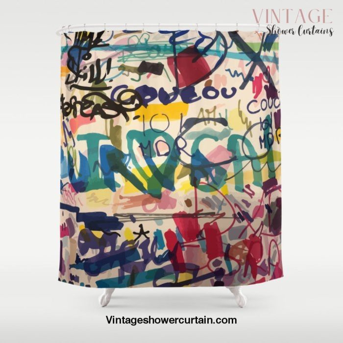 Urban Graffiti Paper Street Art Shower Curtain Offical Vintage Shower Curtain Merch