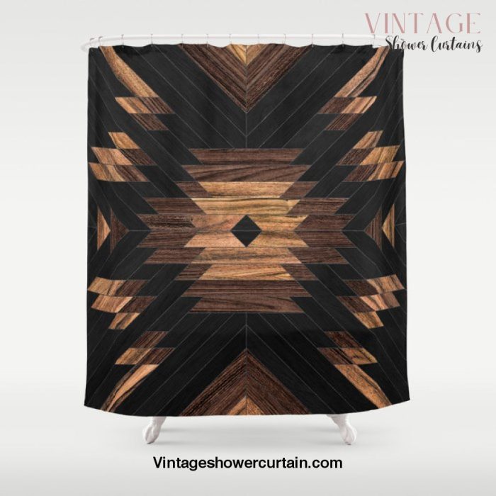 Urban Tribal Pattern No.7 - Aztec - Wood Shower Curtain Offical Vintage Shower Curtain Merch