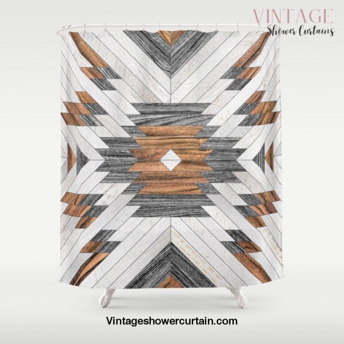 Urban Tribal Pattern No.8 - Aztec - Wood Shower Curtain Offical Vintage Shower Curtain Merch