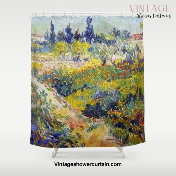 Vincent Van Gogh Flowering Garden Shower Curtain Offical Vintage Shower Curtain Merch