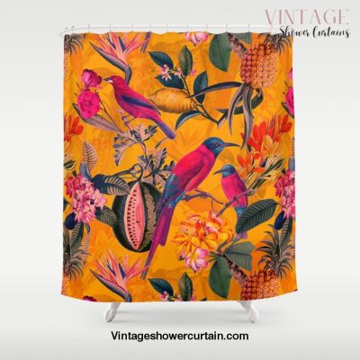 Vintage And Shabby Chic - Colorful Summer Botanical Jungle Garden Shower Curtain Offical Vintage Shower Curtain Merch