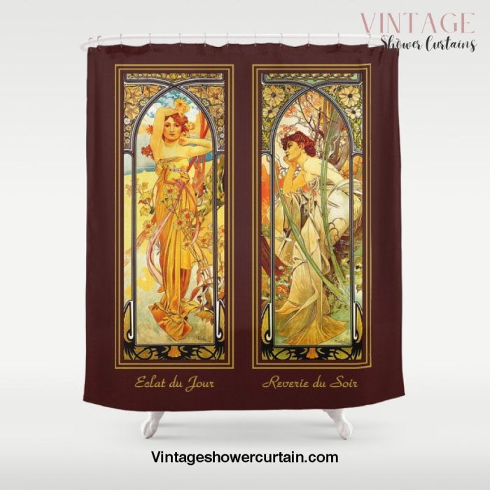 Vintage Art Nouveau - Alphonse Mucha Shower Curtain Offical Vintage Shower Curtain Merch