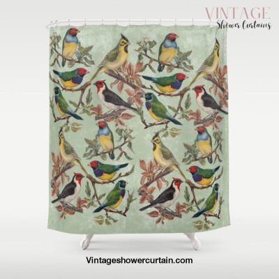 Vintage Birds Shower Curtain Offical Vintage Shower Curtain Merch