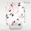 Vintage Blush Floral - BW Shower Curtain Offical Vintage Shower Curtain Merch