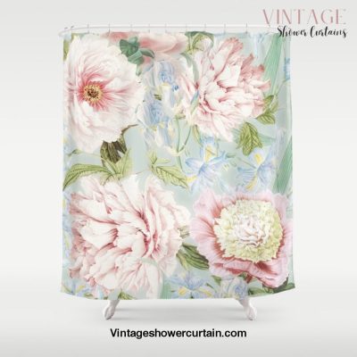 Vintage Blush Peonies Shower Curtain Offical Vintage Shower Curtain Merch