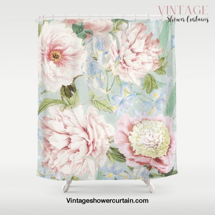 Vintage Blush Peonies Shower Curtain Offical Vintage Shower Curtain Merch