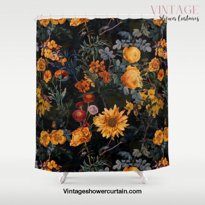 Vintage Botanical Golden Night Rose Garden Shower Curtain Offical Vintage Shower Curtain Merch