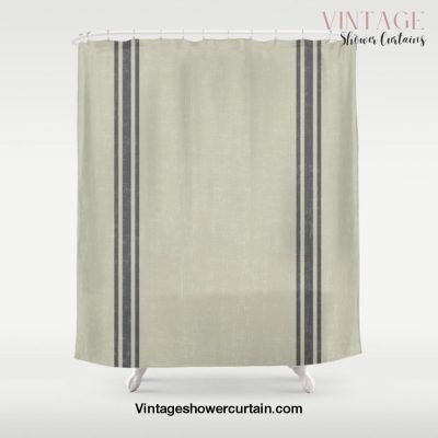 Vintage Country French Grainsack Grey Gray Stripes Linen Color Background Shower Curtain Offical Vintage Shower Curtain Merch