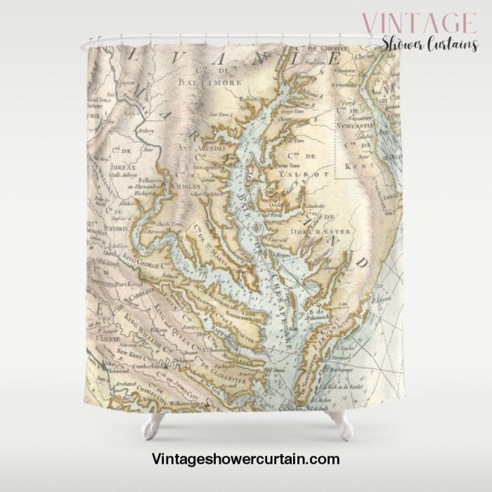 Vintage Map of The Chesapeake Bay(1778) 2 Shower Curtain Offical Vintage Shower Curtain Merch