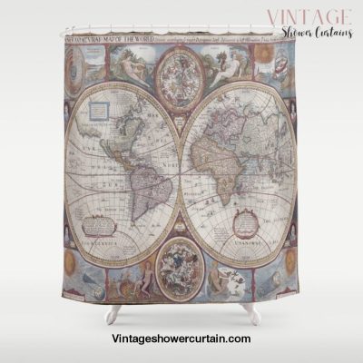 Vintage Map World Shower Curtain Offical Vintage Shower Curtain Merch