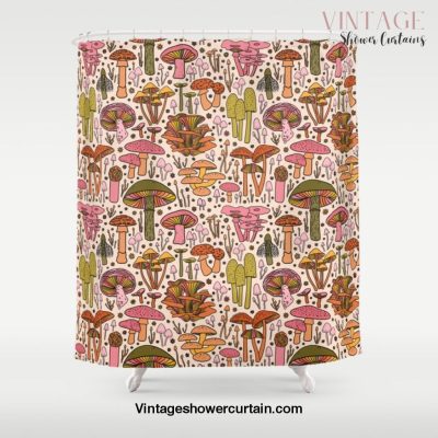 Vintage Mushroom Print Shower Curtain Offical Vintage Shower Curtain Merch