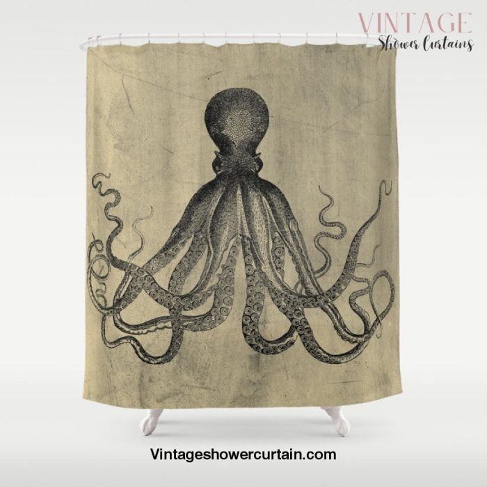 vintage octopus Shower Curtain Offical Vintage Shower Curtain Merch