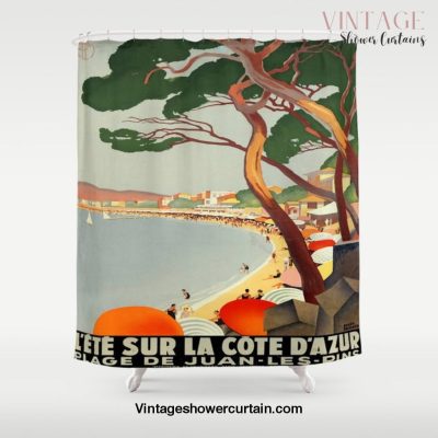 Vintage poster - Cote D'Azur, France Shower Curtain Offical Vintage Shower Curtain Merch