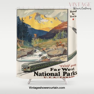 Vintage poster - National parks Shower Curtain Offical Vintage Shower Curtain Merch