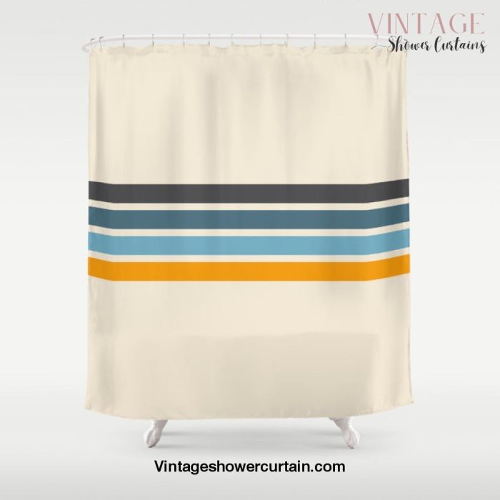 Vintage Retro Stripes Shower Curtain Offical Vintage Shower Curtain Merch