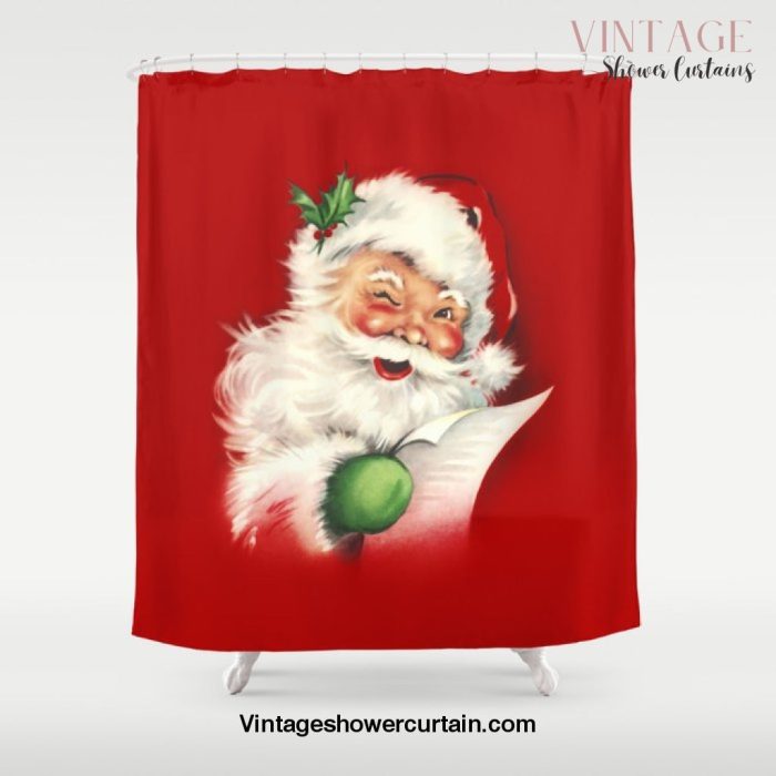 Vintage Santa Shower Curtain Offical Vintage Shower Curtain Merch